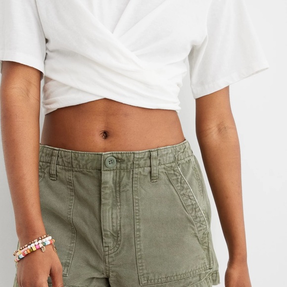 aerie Pants - Aerie Wander army green shorts, S